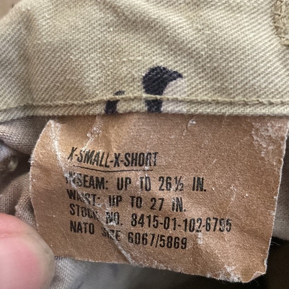 Vintage Desert Camouflage Trousers | Extra Small ExShort | 50% Cotton 50% Nylon - Picture 7 of 14